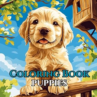 Cute Puppies Coloring Book for Kids and Adults cover